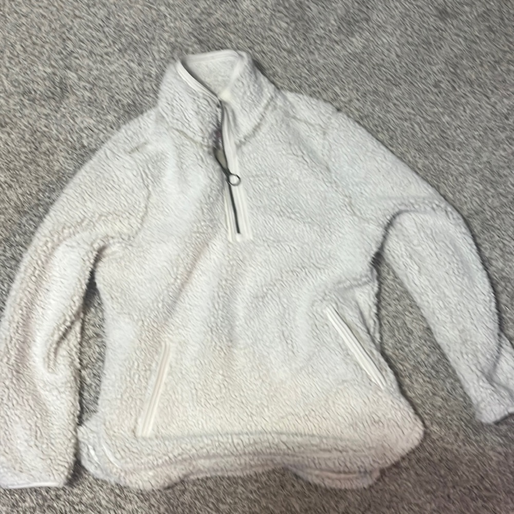 White Sherpa Pullover